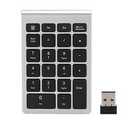 WOHPNLE Pavé numérique sans Fil, pavé numérique USB 22 Touches pour Linux, Clavier numérique Ergonomique pour Ordinateur Portable de Bureau, Mini Clavier numérique sans Fil (Silver Black)