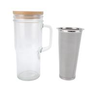 WOHPNLE Piffeur de cafetière à infraison à froid de 24 oz, cafetière à glace à froid, couvercle amovible pour les brasseurs, cafetière glacée avec un filtre à bouche large pour brasseurs