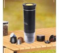 WOHPNLE Portable Electric Coffee Machine, 15 Bar Cordless Self Heating Coffee Maker with Rechargeable Battery for Travel Camping Car Home Use