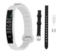 WOHPNLE Pulsera Inteligente Rastreador de ejercicios, Reloj rastreador de ejercicios Accesorio magnético Control remoto de fotografía Diversos modos de ejercicio 5,6 mm Soporte a prueba (Plata)