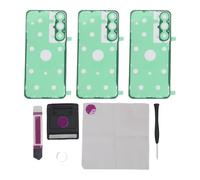 WOHPNLE Remplacement de la vitre arrière 3 pièces pour S24 FE, ruban adhésif de couverture arrière prédécoupé pour la réparation de la vitre arrière avec outils d'installation