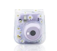 WOHPNLE Sac pour Appareil Photo instantané pour Mini 8 9 11, étui Universel Transparent imprimé Marguerite pour Appareil Photo Portable avec bandoulière, Sac de Protection pour app