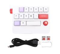 WOHPNLE Teclado numérico inalámbrico y USB, RGB retroiluminado 10 Clave de la computadora portátil Número de computadora portátil conmo (Blanco)