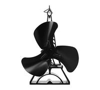 WOHPNLE Ventilateur de poêle à bois à 3 pales, ventilateur thermoélectrique alimenté par la chaleur en alliage d'aluminium avec ventilateur de cheminée à faible bruit pour poêle à bois