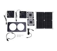 WOHPNLE Ventilateur d'extraction Solaire à Flux d'air de 43,4 pi³/Min, 2 200 TR/Min, 12 W, 18 V, en Silicium monocristallin, Double Ventilateur, Panneau Solaire, pour animalerie,