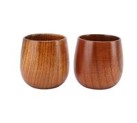 WOHPNLE Wooden Tea Cups, Solid Wood Tea Cup Wooden Coffee Mug Water Japanese Tea Cup Wine Mug for Drinking Tea Coffee Wine Beer Hot Drinks (2PCS)