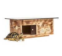 Woid Herz Maison de Tortue de qualité supérieure en Bois Massif (SH4) de 20 mm - Résistant aux intempéries avec Sol et Porte coulissante - Ventilation réglable - Maison pour Tortue