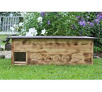 Woid Herz Maison pour boucles XXXL (IG6) - Maison pour boucles avec entrée labyrinthe et rabat en rat, avec fond et ouverture pour le toit amovible pour un nettoyage facile - avec 2 bacs (brûlés)