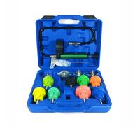 Woideklu 14 Pièces de Fuite Automobile Kit de Test Pression Système Refroidissement Pompe à Main Lecture Facile Durites Claires, 14 Pièces, Boîte Colorée, Dimensions 35 30 9.2 Cm