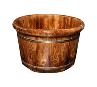 Woideklu Bain de Pieds En Bois, Points D'acupuncture, Bord, Confortable, Bain de Pieds, Tonneau En Bois pour Sauna, Chambre, Espace Extérieur, M