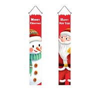 Woideklu Bannière de Noël Porte Drapeau Décoration Suspendue Extérieure Polyester Utilisation Montage Rapide Adaptée pour Fêtes de Noël Décoration de, Style b