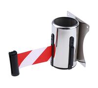 Woideklu Barrière de Contrôle Des à Longueur Ajustable - Ruban Rétractable Mural, Ruban Rétractable Rouge Blanc, 3m