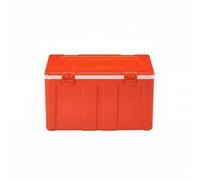 Woideklu Boîte Isotherme Conteneur pour Aliments Rangement Thermique Polypropylène Permettant Transport Facile de Nourriture Repas Traiteur Vente Ambulante, Orange, Quatre Boucles, Couvercle Séparé