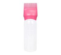 Woideklu Brosse Coloration Cheveux Peigne Bouteille Racines Distributeur Gradué Conteneur Teinture Matériau PP Utilisation Maison Salon Adaptée Po, ROSE