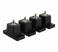 Woideklu Cale Antivibration Climatiseur Tampon Support Socle Bloc Caoutchouc Métal Résistant Intempéries Élevée Adaptée au Groupe Extérieur Locaux Techniques Bureaux, Unité Externe AC 6CM