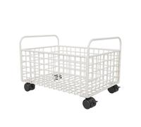 Woideklu Chariot à Roulettes, Panier de Rangement En Maille Métallique, à Placer sous Un Bureau, Panier de Rangement pour Livres dans La Cuisine, Blanc, 25cmx38cmx26cm