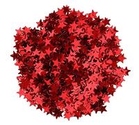 Woideklu Confettis étoiles Scintillants pour Table, étoiles à Cinq Branches, en PVC, pour Mariage, Noël, Rouge, 6mm