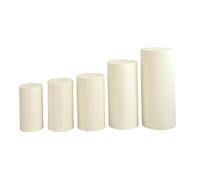 Woideklu Lot de 5 Housses élastiques en Polyester pour Socles Cylindriques, Nappes à Desserts, Housses de Colonnes et Décorations de Mariage, Blanc cassé