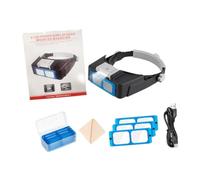 Woideklu Loupe Frontale Lumineuse LED avec Fixation Frontale pour L'électronique, La Réparation de Montres, La Construction et La Bijouterie,