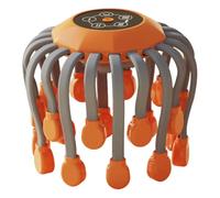 Woideklu Massageur Électrique Tête Massage 20 Griffes Conception Pp Trois Intensités Portable Apaisant Adapté Hommes Femmes Relaxation Mai, Orange
