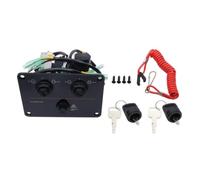 Woideklu Panneau Comman Vertical Marin avec Bouton Poussoir Rouge Interrupteur Rotatif et Câblage Connecteur Fiche pour Contrôle Moteur Panneau Électrique, Style to 1