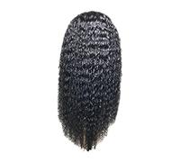 Woideklu Perruques Longues et Bou s, Perruques Afro à Lace Front avec Fibres Résistantes à La Chaleur, Sans Colle, Aspect Naturel pour Femmes et, Noir Net