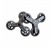 Woideklu Roulette de Caddie Roulette Triangulaire Roue -escaliers Pivotant Assemblage Compact pour Espaces Étroits Rotation Régulière à Trois Roues