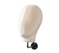 Woideklu Tête de Mannequin Murale avec Support pour Chapeau, Perruque et Lunettes. Fabriquée En Tissu PP Léger et Structure En Fer Robuste, Elle Est Idéale Pou, Velours Beige