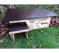 Woidwerk Manufaktur Abri pour hérissons Hôtel pour hérissons Hutte pour hérissons Maison pour hérissons (IG7) Abri pour hérissons brûlé avec entrée labyrinthe et trappe anti-rats et ouverture de toit