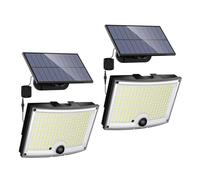 WOIQVD Applique Murale Solaire d'extérieur à 200 LED, très Brillante, avec détecteur de Mouvement, 3 Modes d'éclairage, étanche Conforme à la Norme IP65, lampadaire avec télécommande, pour Jardin