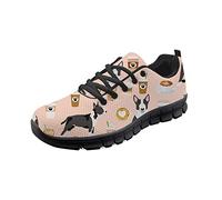 Woisttop Dog Pattern Sneaker Femmes Running Chaussures de Sport Baskets légères Appartements
