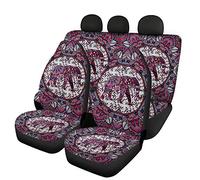 Woisttop Lot complet de 4 housses pour sièges de voiture avant et arrière Ajustement universel Motif tribal africain