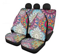 Woisttop Lot complet de 4 housses pour sièges de voiture avant et arrière Ajustement universel Motif mandala floral