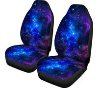Woisttop Lot de 2 housses de siège avant Galaxy pour voiture, SUV, camion - Motif étoiles de l'univers