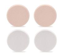WOIWO Lot de 4 houppettes à poudre de maquillage, éponges de maquillage, adaptées pour liquides, crèmes et poudres, (2 couleurs de peau + 2 couleurs blanches)