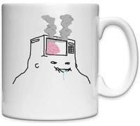 Wojak Feels Guy Meme Tasse en céramique blanche Motif cerveau humoristique Blanc