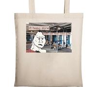 Wojak Gym Meme Lift Heavy Stone Make Sad Head Voice Quiet Natural Ecologique Sac fourre-tout en coton Beige