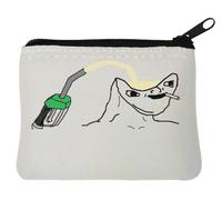 Wojak Meme Petrol Head Brainless Essence Porte-monnaie en néoprène Blanc 10 x 11 cm