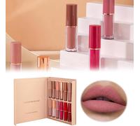 Wojonifuiliy01 Coffret De À Lèvres,Livre De 12 Couleurs,Rouge À Lèvres Liquide Nacré,Tasse Antiadhésive,Brillant À Lèvres 30ml Rouge Lèvres Longue Tenue Rouge Vif(Pink,14.5x2x16 Cm)