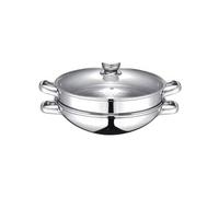 Wok 2-En-1 - - Tous Feux Dont Induction - Couvercle Verre - 32 Cm