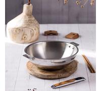 Wok 28 cm Casteline Cristel amovible inox + couvercle platine