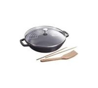 Wok 30 cm noir mat fonte émaillée 4,4 l staub staub-1312923