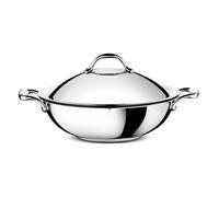 Wok Accademia Logofusion avec son couvercle 5 L - - Argent - Inox
