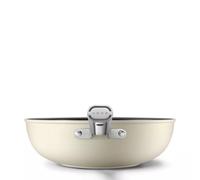 Smeg, Wok Anti-adhésif WOF3002CRM, diamètre 30 cm, revêtement céramique sans PFAS, poignée ergonomique en acier inoxydable, pour tous les plans de cuisson, jusqu'à 250° au four, capacité 6,6 L, crème