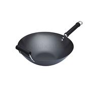 Kitchen Craft Wok World Of Flavours Oriental – Acier carbone 36 cm, antiadhésif, poignée phénolique
