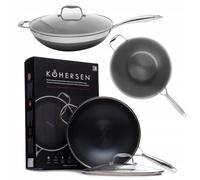 WOK AVEC COUVERCLE KOHERSEN BLACK CUBE 32CM 5.1L REVÊTEMENT ANTIADHÉSIF