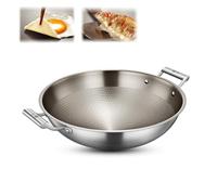 Wok avec double poignées, multifonctions, ultra résistant, anti-rayures, anti-adhérent pour un chauffage uniforme