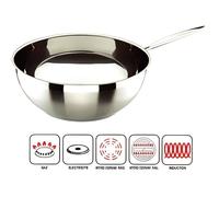 Wok Belly en inox - fond plat - D: 30 cm