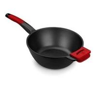 Bra Wok PREMIERE 28 cm – Fonte d'aluminium, 3 couches, antiadhésif renforcé sans APFO – Rouge/Noir