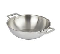 Wok castel pro inox 2 anses 28 cm sans couvercle
